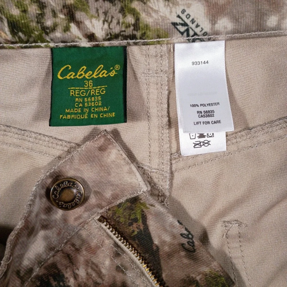 Men's‎ Cabelas Zonz Woodland Camo Pants  Lightweight Hunting Outdoors Size 36x32